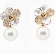 AREA STARS Indira Pearl Flower Drop Earrings