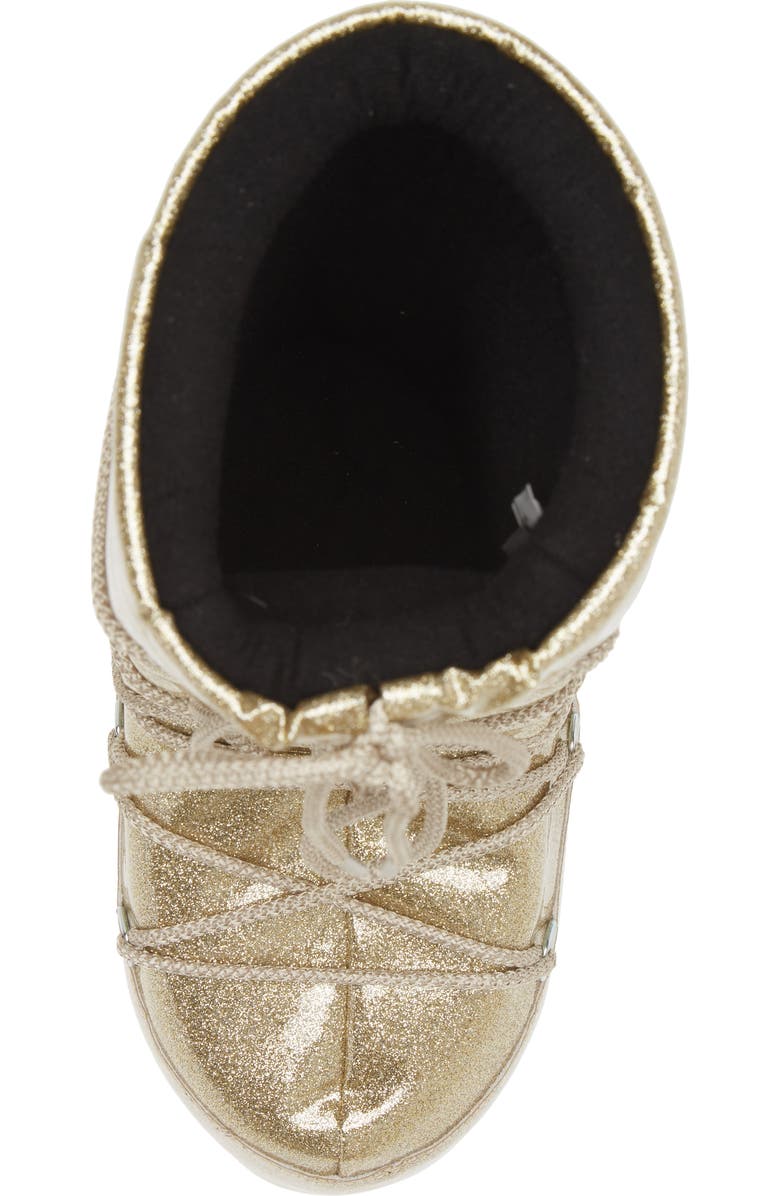 Moon Boot<sup>®</sup> Kids' Metallic Glitter Icon Water Repellent Moon Boot<sup>®</sup>, Alternate, color,