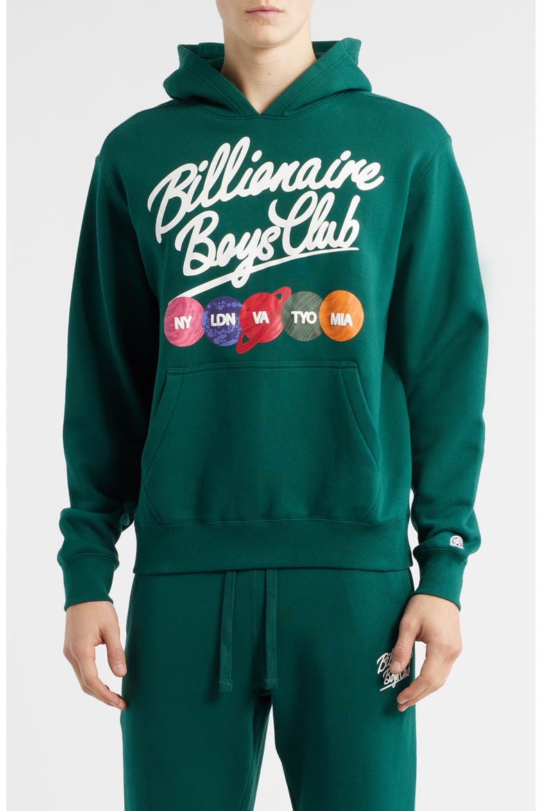Script Cotton Graphic Hoodie, Main, color, RAIN FOREST