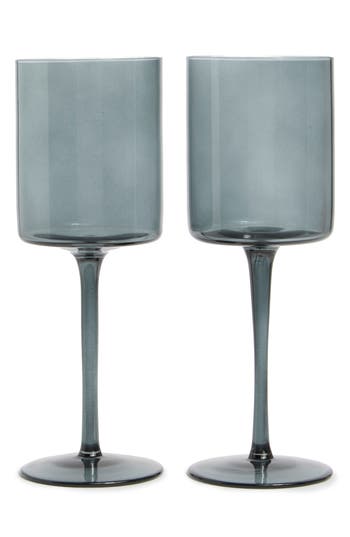 Core Home Set Of 2 Wine Glasses In Gray