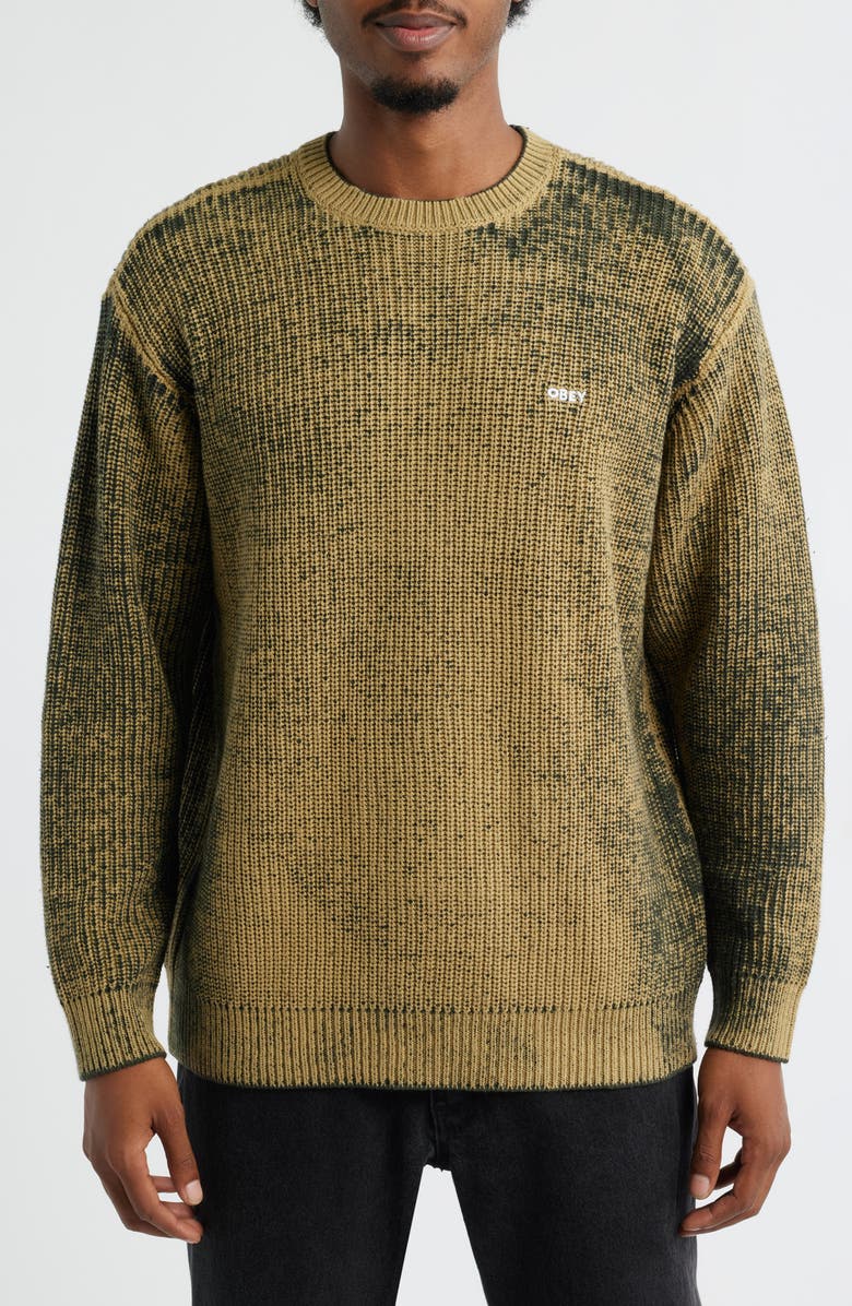 Obey Spray Effect Sweater, Main, color, Kambaba