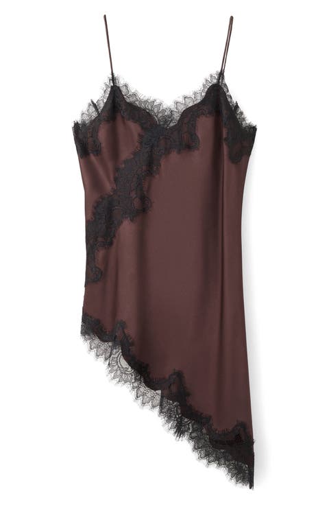 Lace Asymmetric Camisole Dress