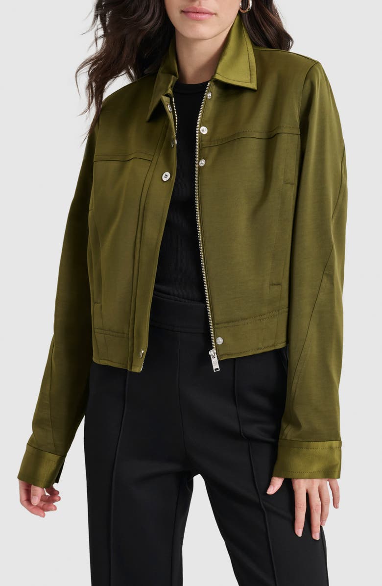 DKNY Crop Trucker Jacket, Main, color, 