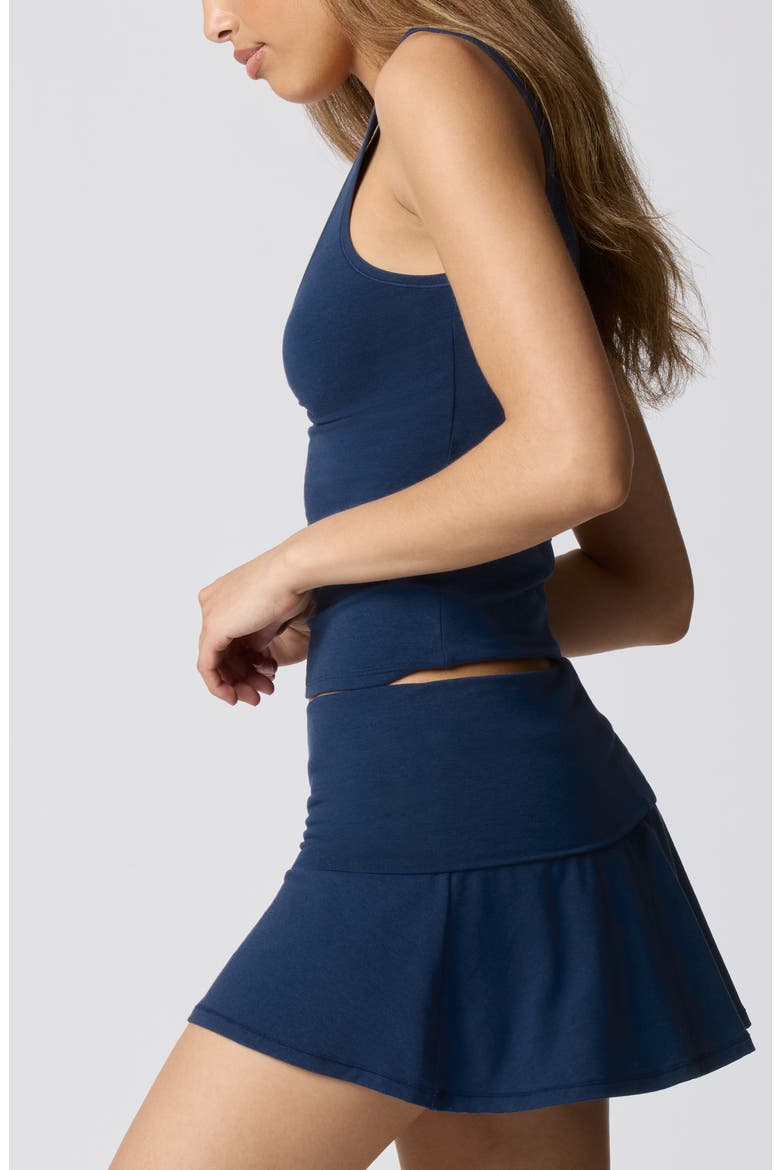 Ruched Bust Cotton Blend Tank, Alternate, color, NAVY