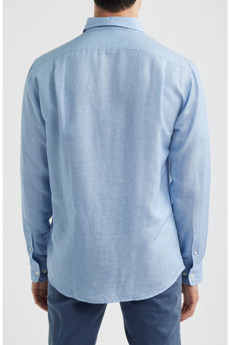 McCarthy Solid Linen Blend Button-Up Shirt, Alternate, color, MALIBLU