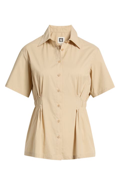 Pleated Waist Shirt (Petite)