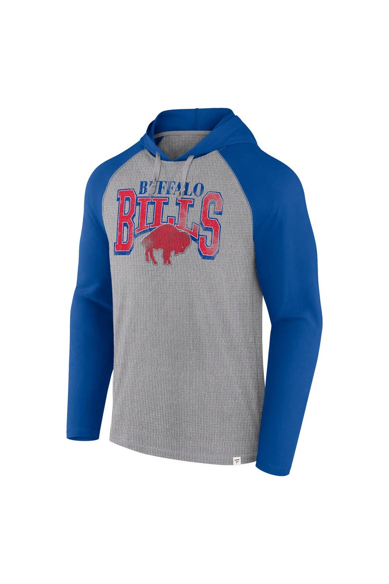 Men's Fanatics Gray/Royal Buffalo Bills Under Center Long Sleeve Hoodie T-Shirt, Alternate, color, Gray