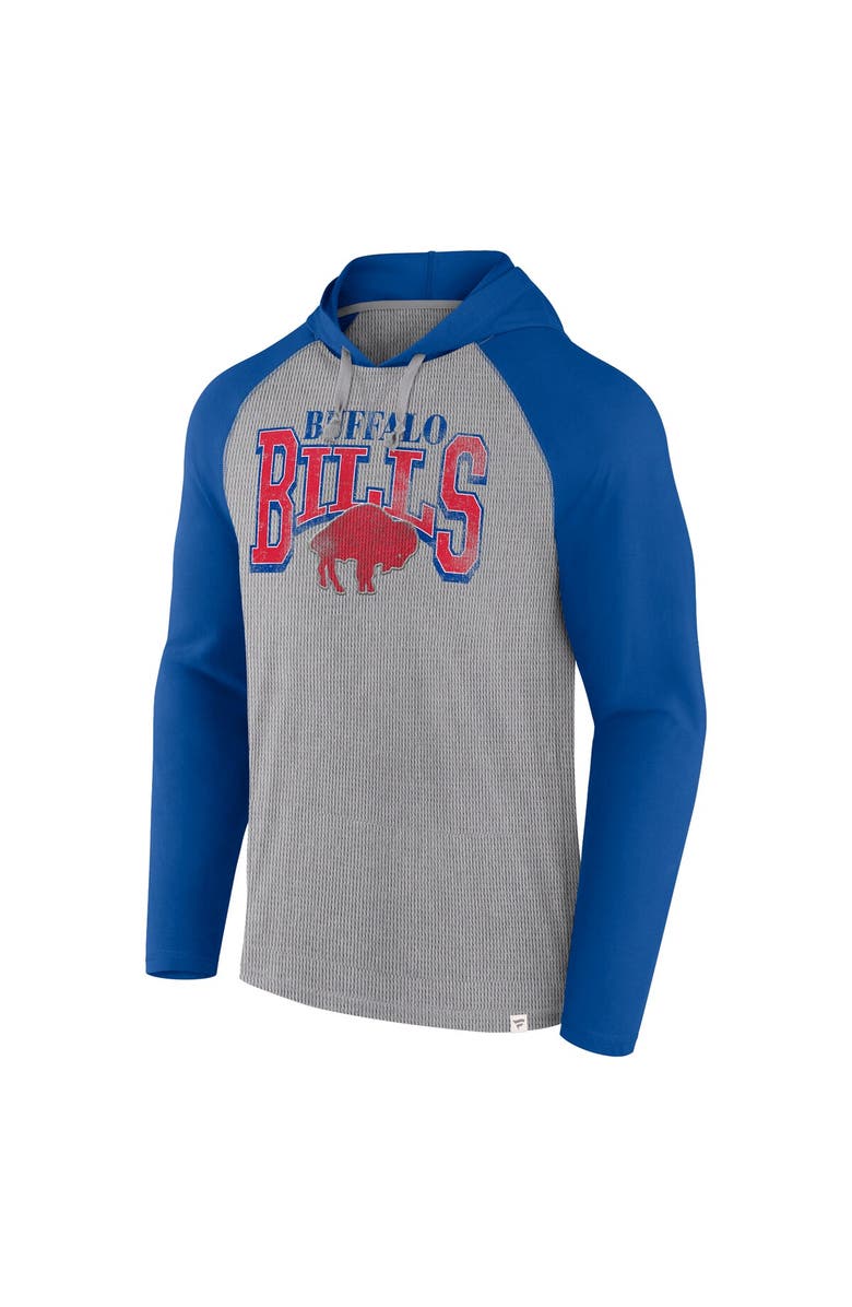 FANATICS Men's Fanatics Gray/Royal Buffalo Bills Under Center Long Sleeve Hoodie T-Shirt, Alternate, color, Gray