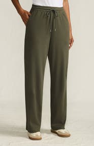 Lands' End Sport Knit High Rise Pull On Relaxed Straight Leg Pants