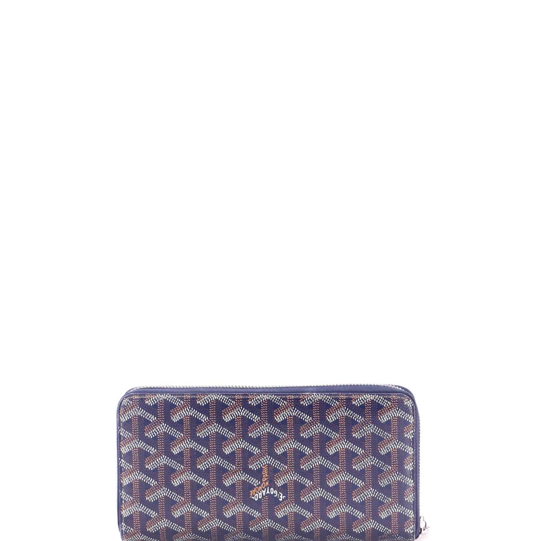 Matignon Zip Wallet Coated Canvas with Leather, Alternate, color, Blue