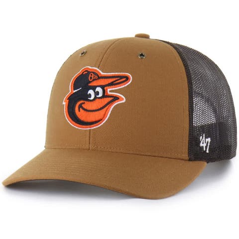 Men's Carhartt x '47  Brown Baltimore Orioles Trucker Adjustable Hat