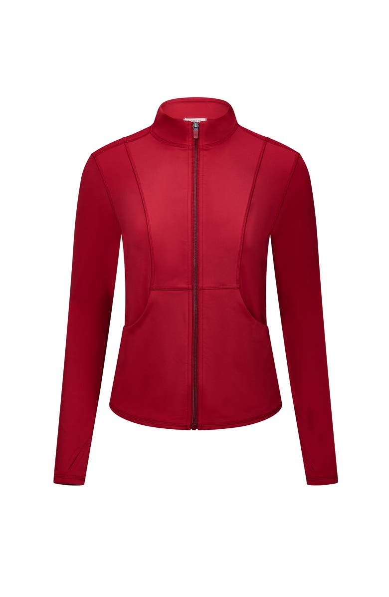 Adore Me Aura Active Jacket, Alternate, color, Dark Red