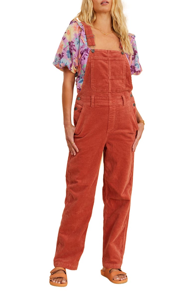 x The Salty Blonde One of a Kind Corduroy Overalls, Main, color, SIPPIN COCONUTS