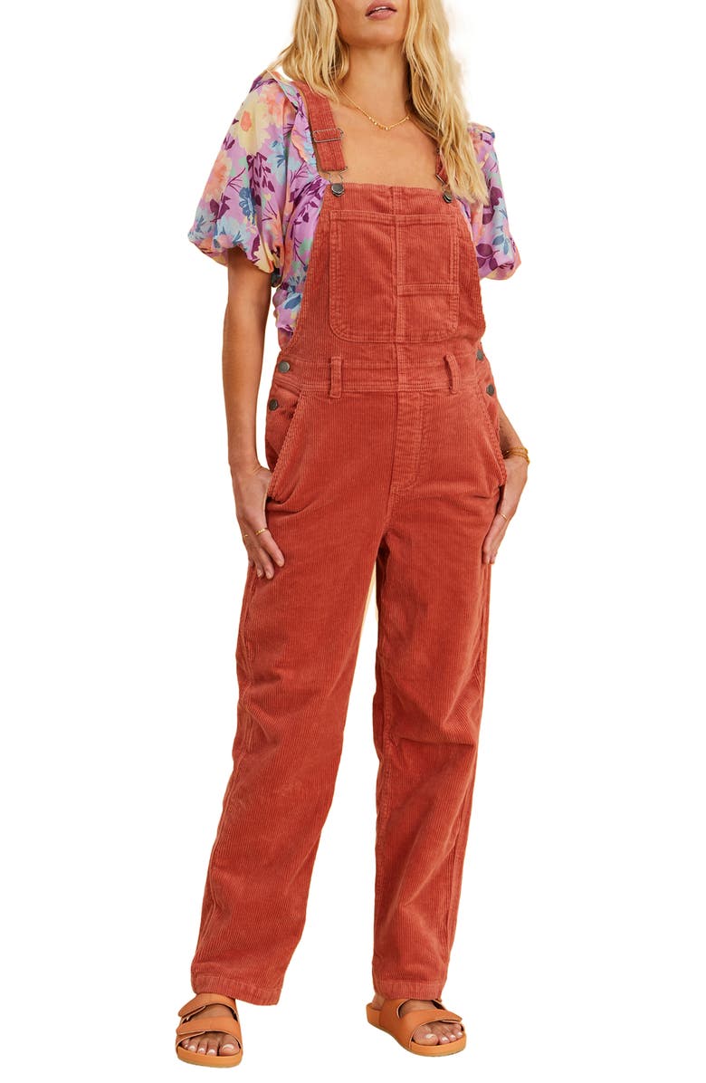 Billabong x The Salty Blonde One of a Kind Corduroy Overalls, Main, color,
