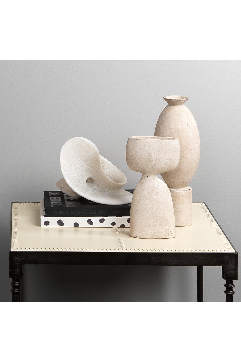 Elavated Ceramic Decorative Vase, Off White, Alternate, color, Cream