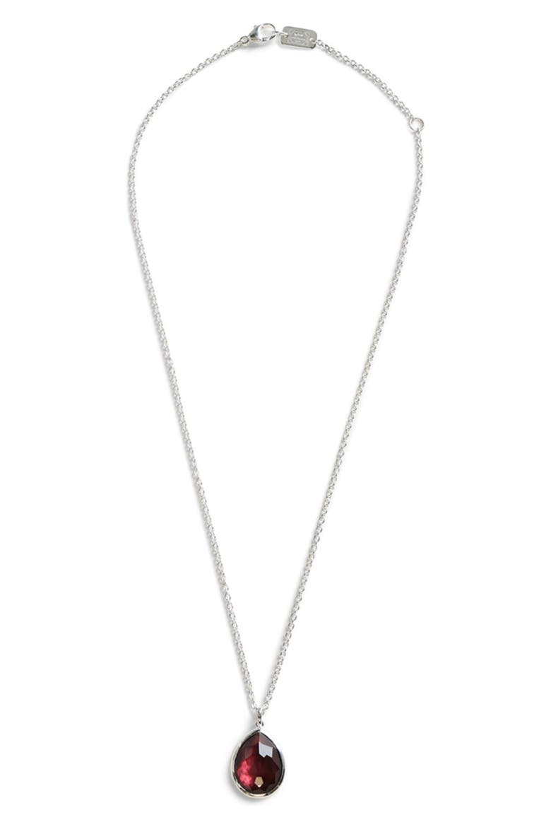 Rock Candy® Mini Teardrop Pendant Necklace, Alternate, color, ROCK CRYSTAL BLACK SHELL