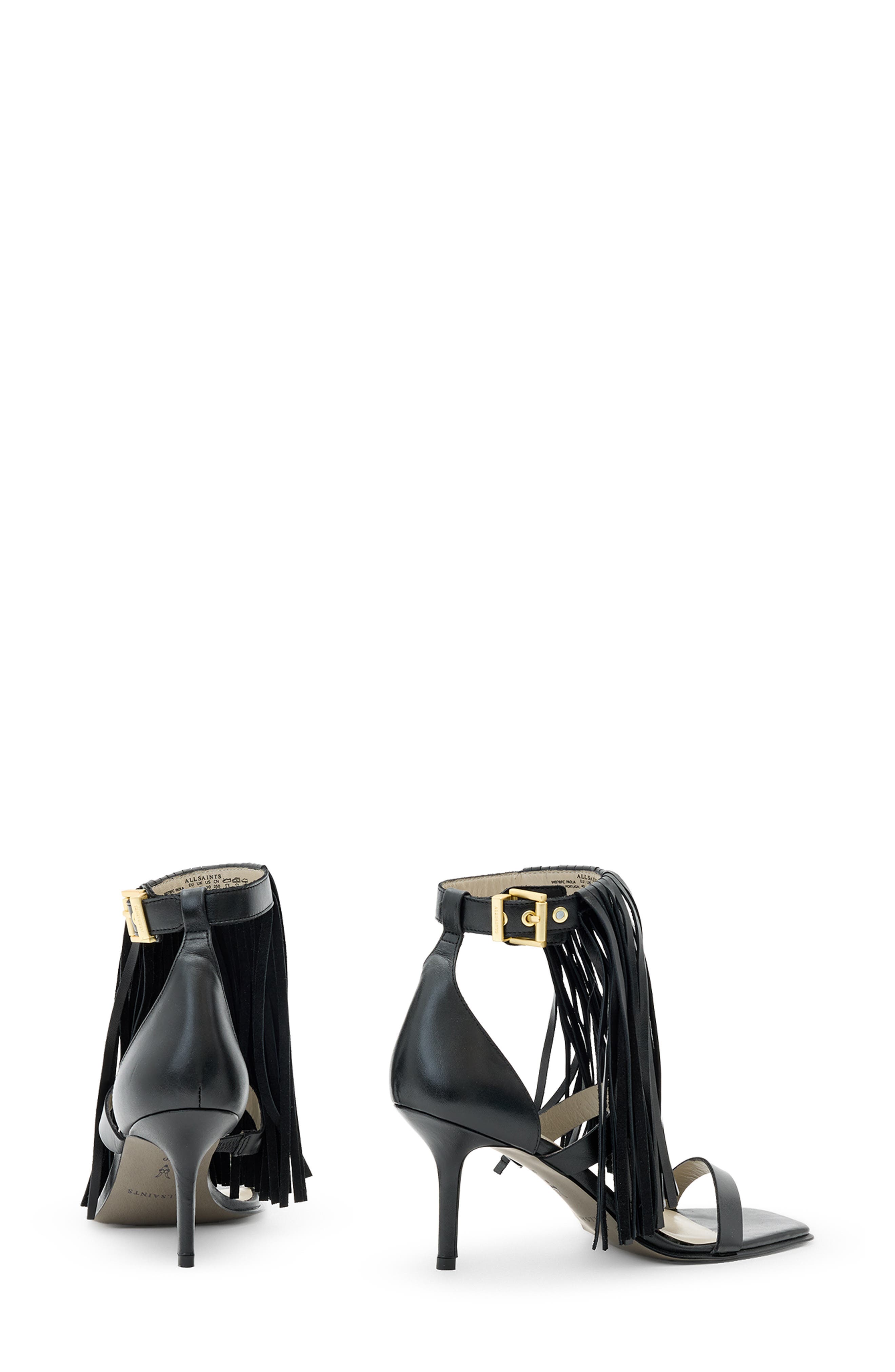 AllSaints Paola Ankle Strap Sandal, Alternate, color, Black