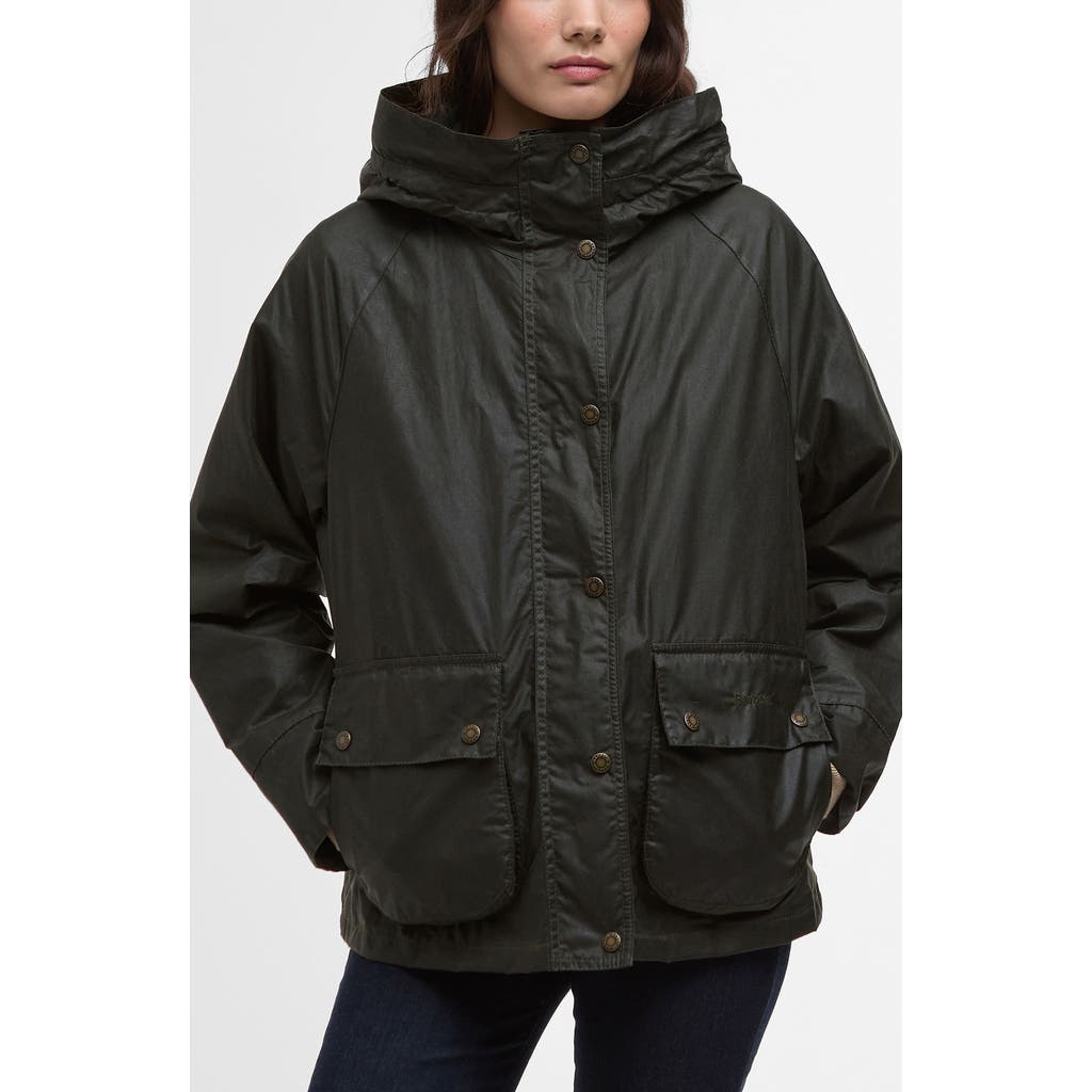 Barbour Hollies Waxed Water Repellent Jacket In Black