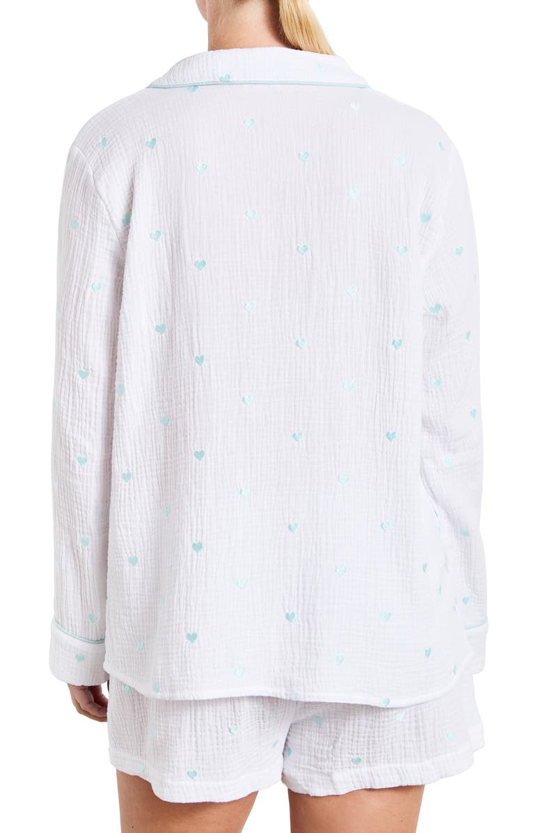 Splendid Lottie Love Cotton Short Pajamas, Alternate, color, White/ Mint