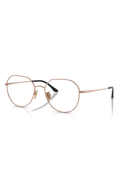 Vogue 55mm Round Optical Glasses In Rose Gold