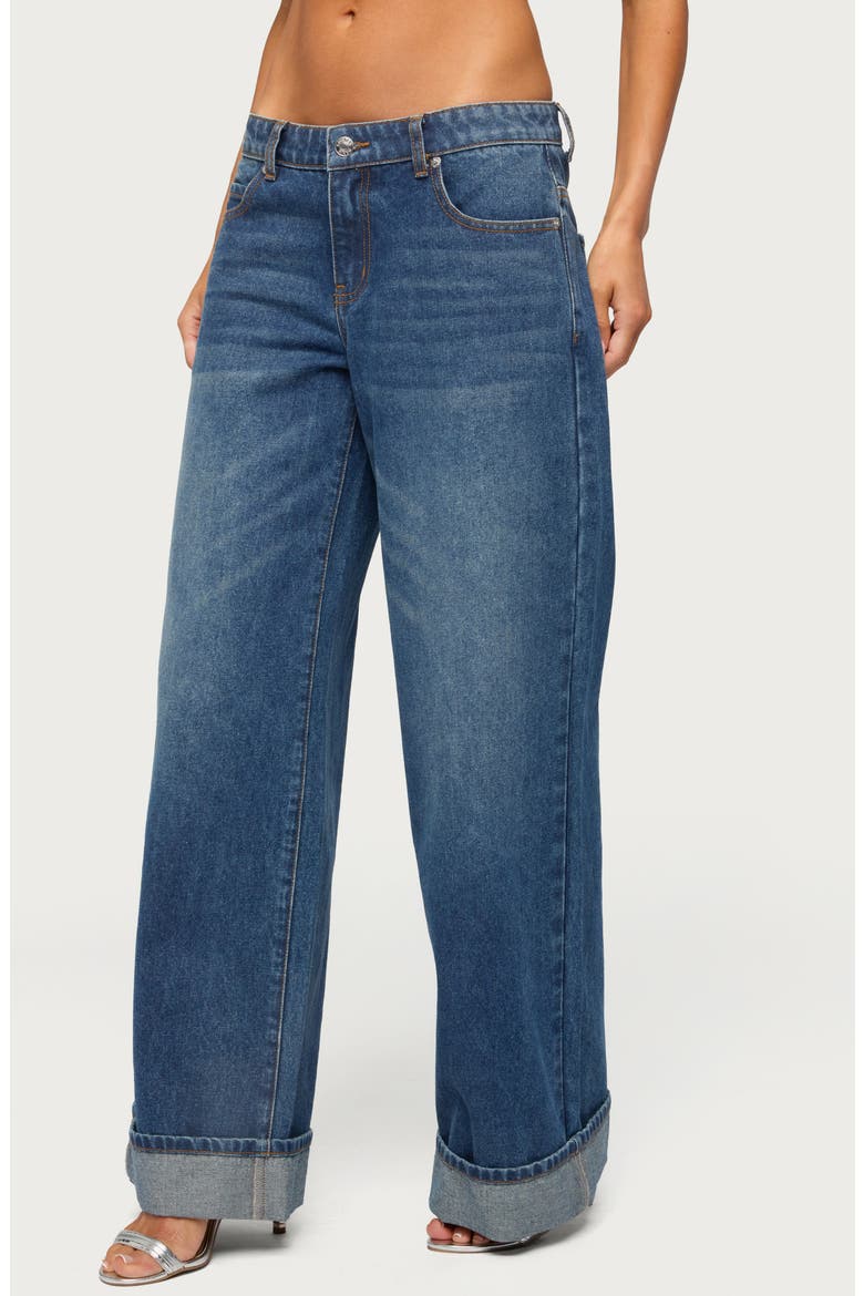 Gatz Cuffed Wide Leg Jeans, Alternate, color, MEDIUM-BLUE-WASHED