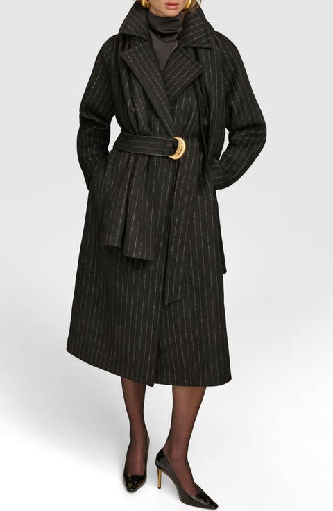 Wool Blend Coat with Scarf