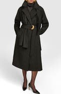 Donna Karan New York Wool Blend Coat with Scarf