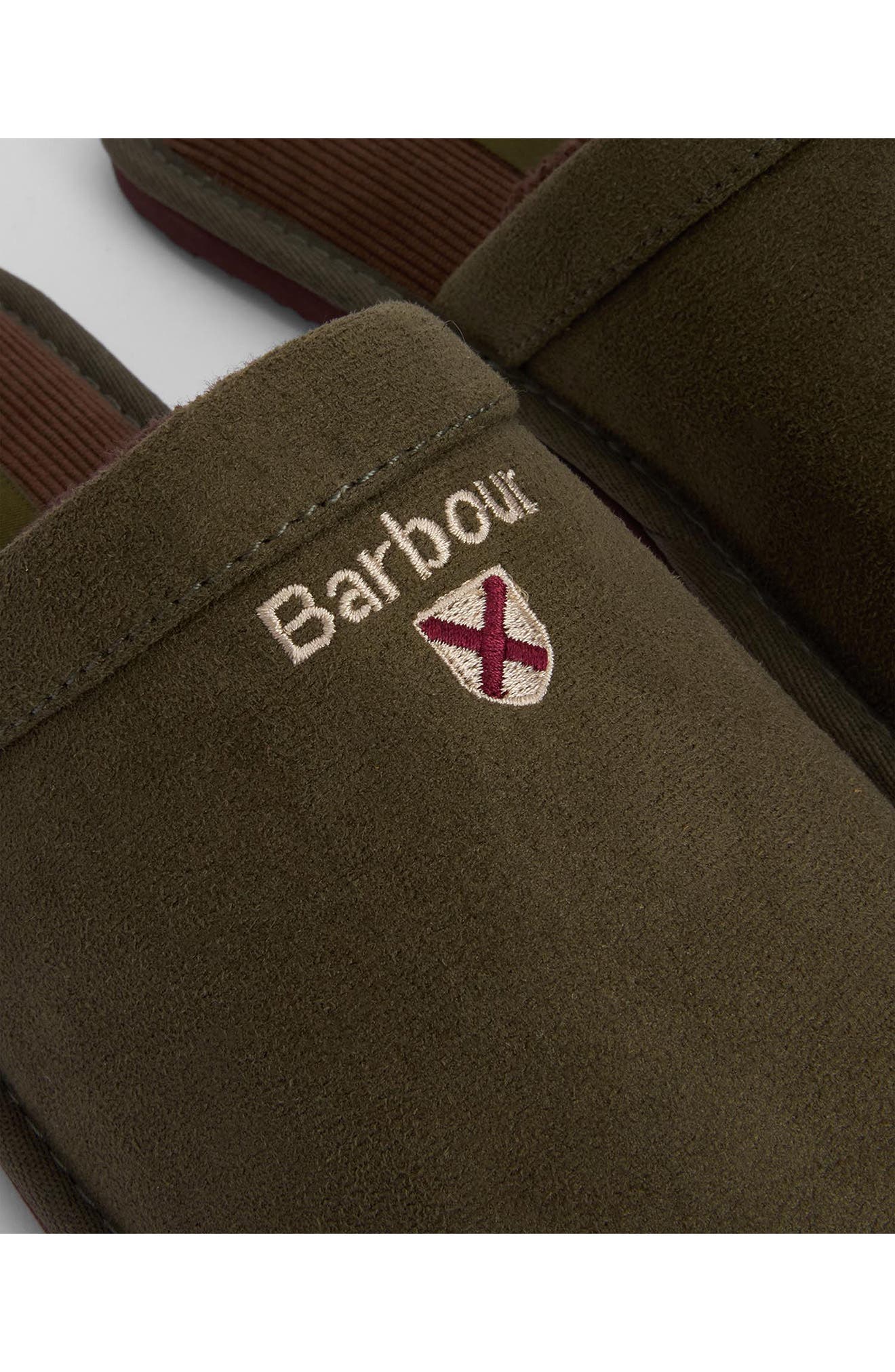 Barbour Everitt Sueded Mule Slipper, Alternate, color, Olive