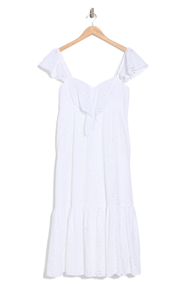 Lilly Pulitzer<sup>®</sup> Lantana Flutter Sleeve Dress, Alternate, color, Resort White Tropical