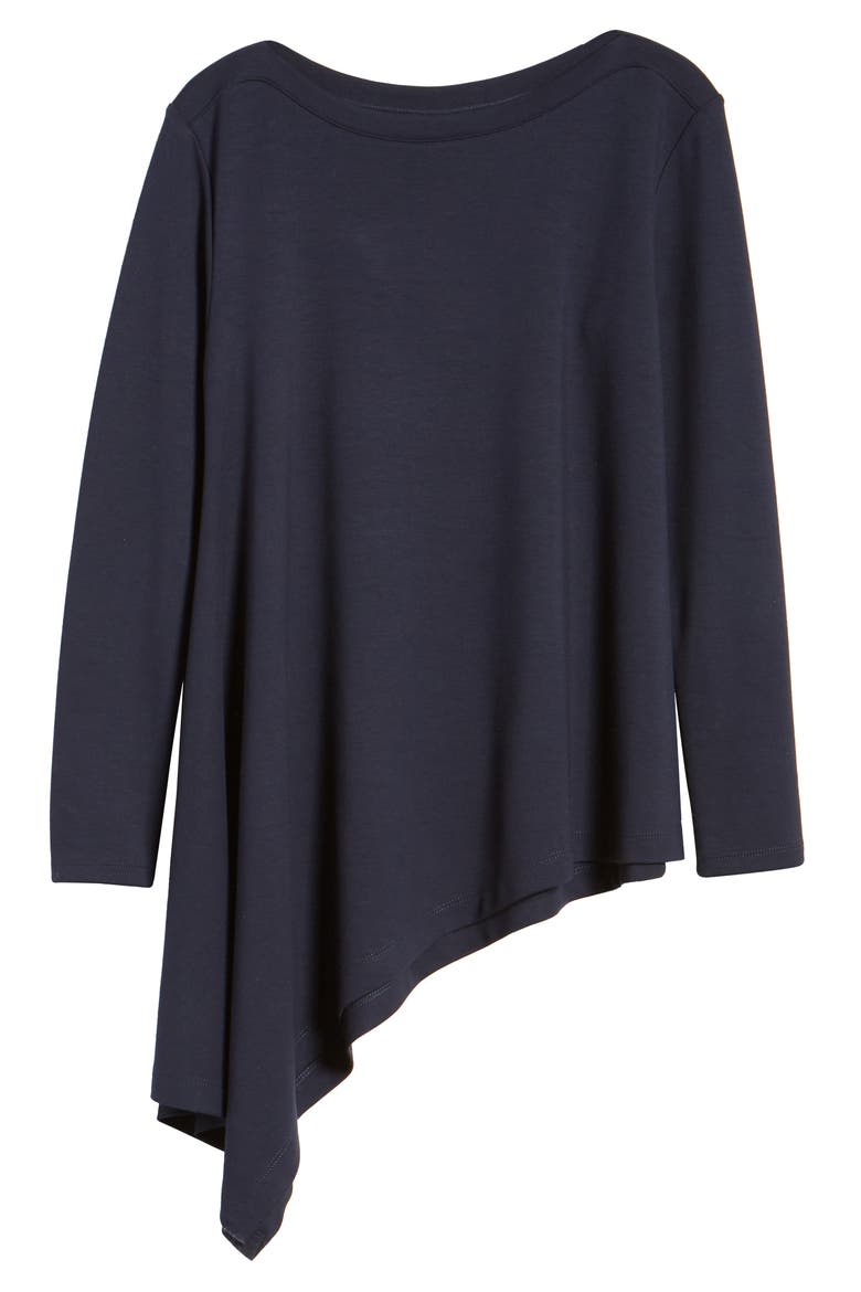 Boatneck Asymmetrical Tunic, Alternate, color, NAVY PEACOAT