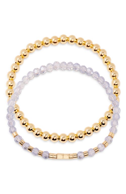 Brook & York Brook And York Makenna Set Of 2 Birthstone Beaded Stretch Bracelets In Gold