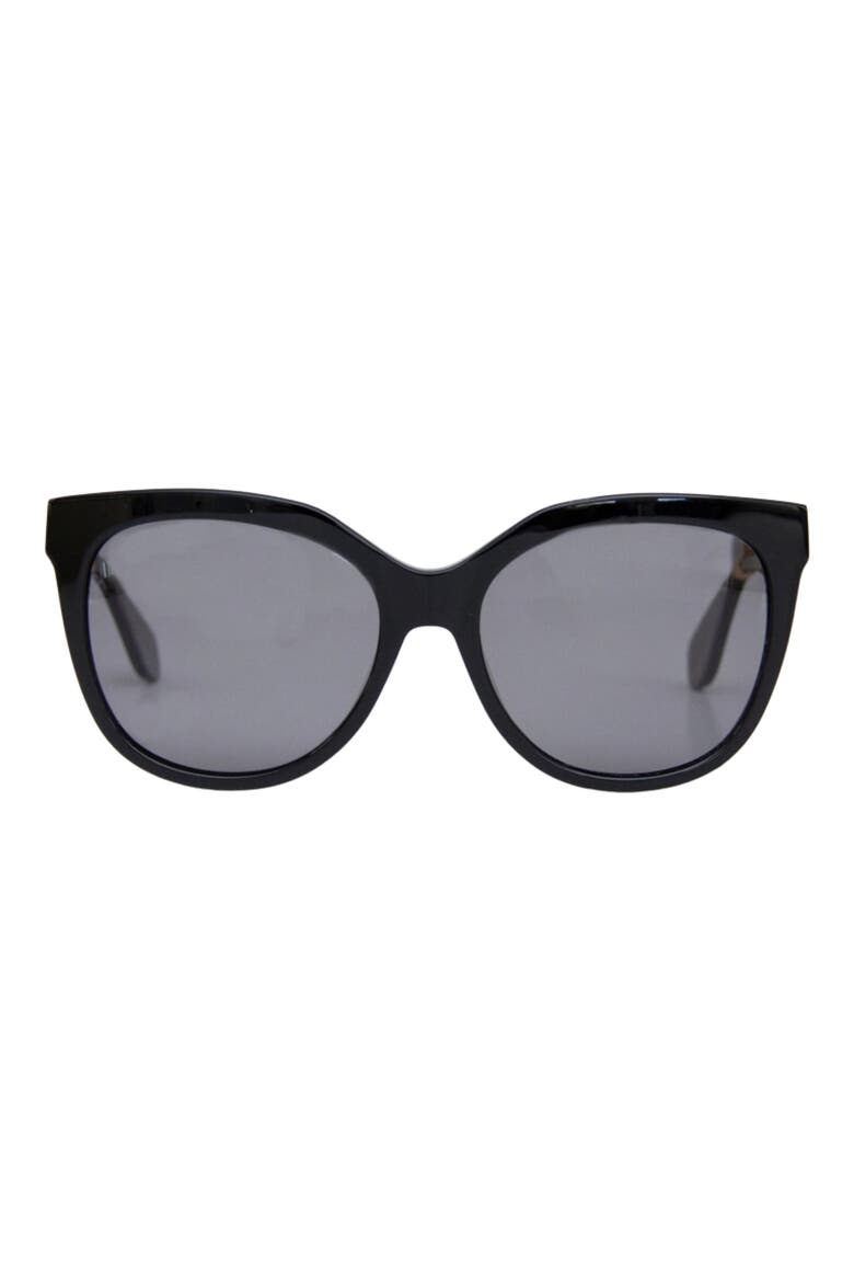 Pikake 55mm Low Bridge Medium Width Polarized Cat Eye Sunglasses, Main, color, BLACK LAVA