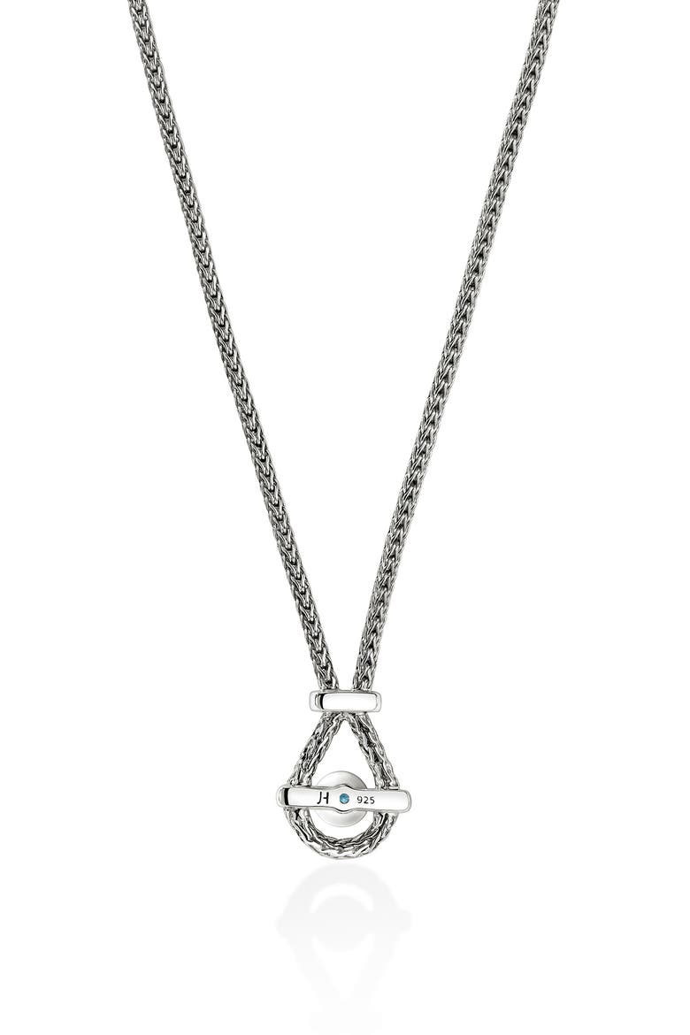 Icon Swiss Blue Topaz Pendant Necklace, Alternate, color, SILVER
