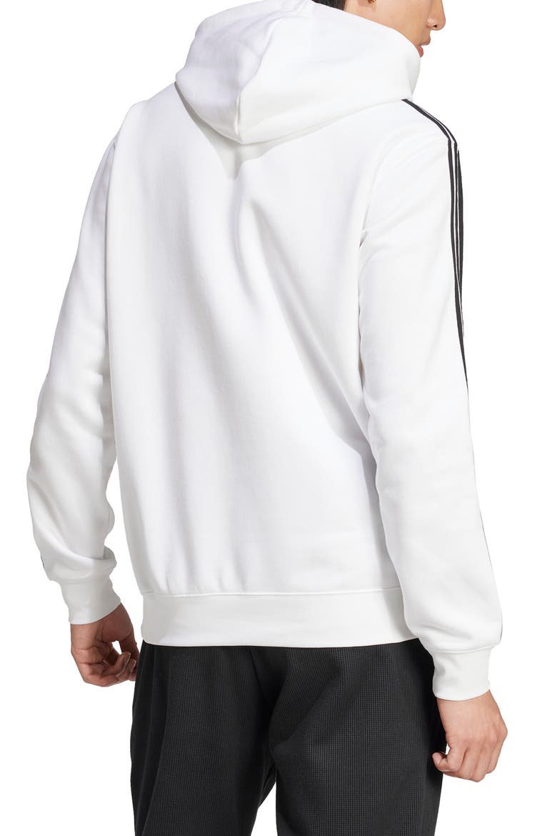 Adicolor 3-Stripes Trefoil Logo Fleece Hoodie, Alternate, color, WHITE