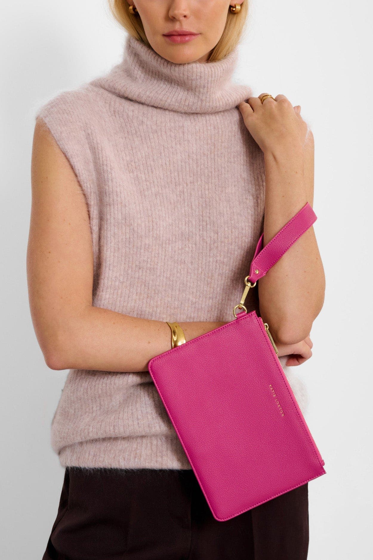 Hallie Wristlet Pouch, Alternate, color, Fushia