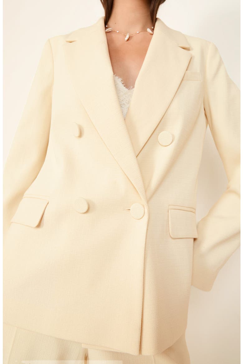 Crosshatch Double Breasted Blazer, Alternate, color, CREAM