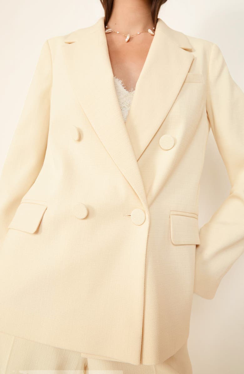 Friends Like These Crosshatch Double Breasted Blazer, Alternate, color, Cream