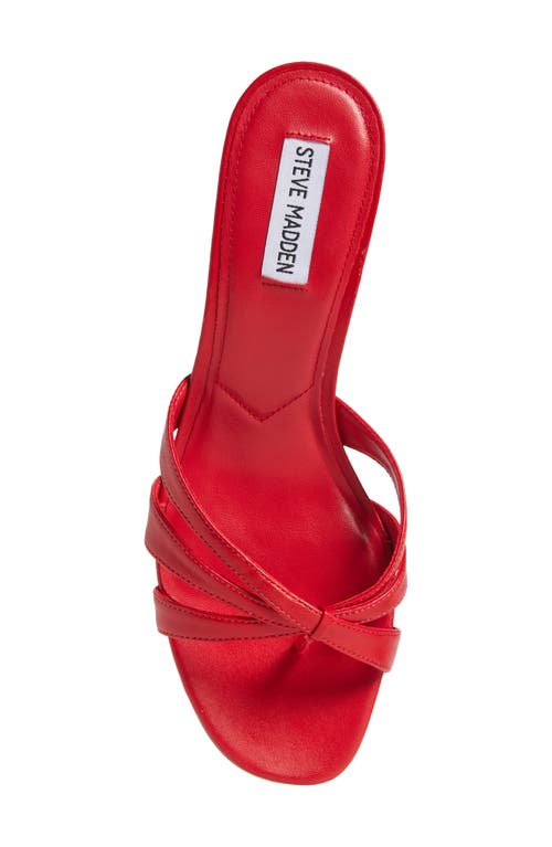 Steve Madden Cary Heeled Sandal In Red Leather