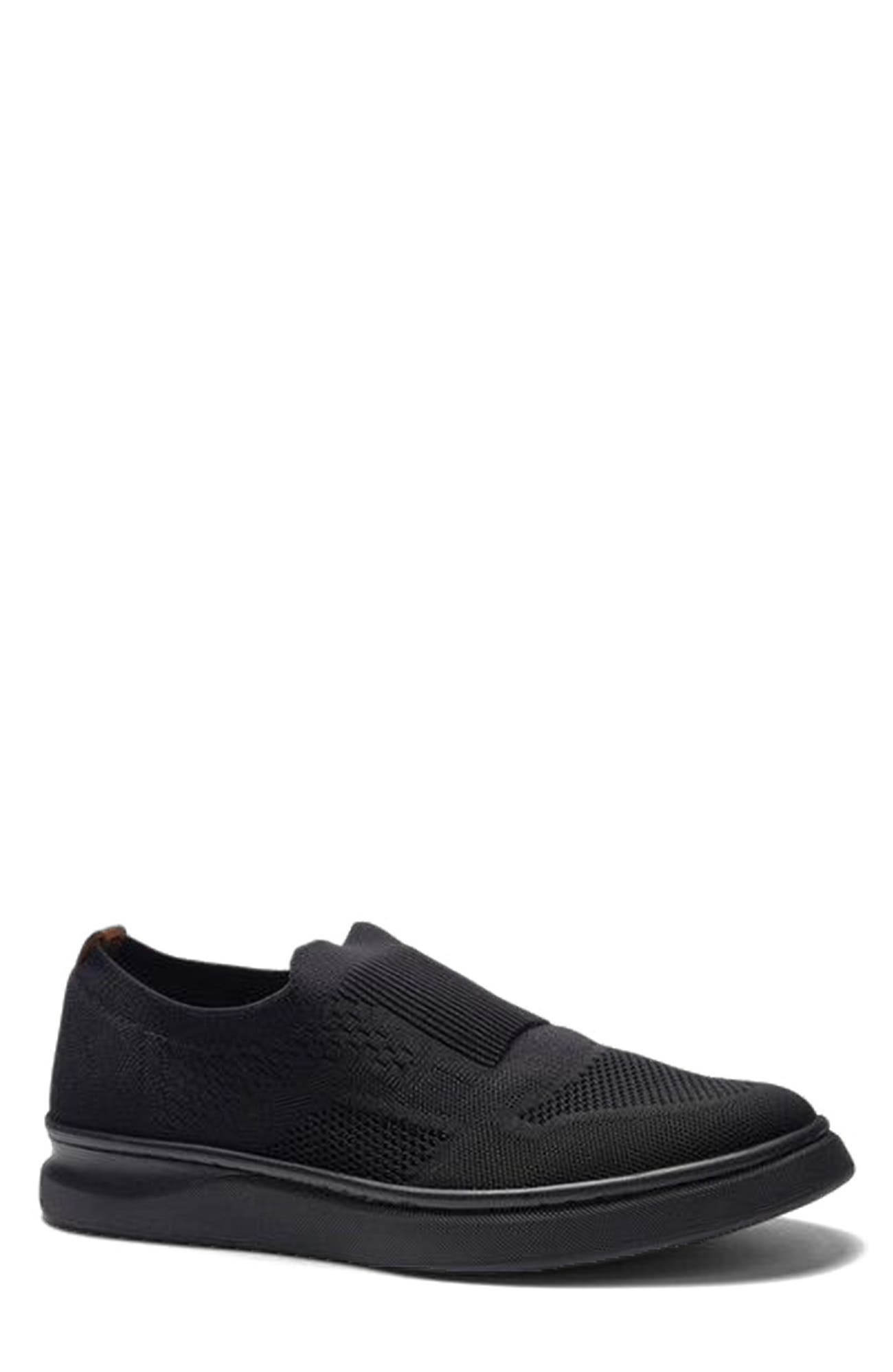 A. Veer Drift Knit Slip-on Sneaker, Alternate, color, Black Leather