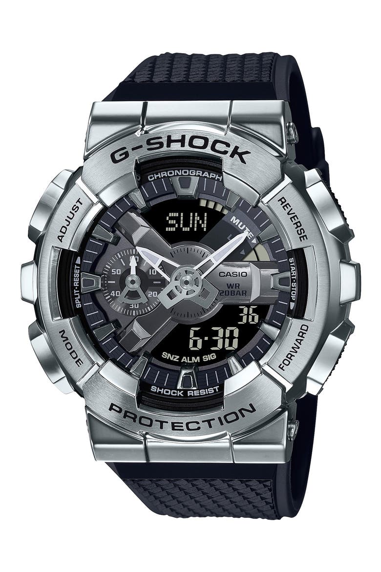 GM-110 Series Analog-Digital Watch, 49mm, Main, color, BLACK AND SILVER