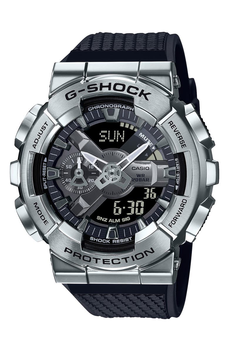 G-SHOCK GM-110 Series Analog-Digital Watch, 49mm, Main, color, Black And Silver