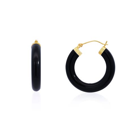 Onyx Hoop Earrings