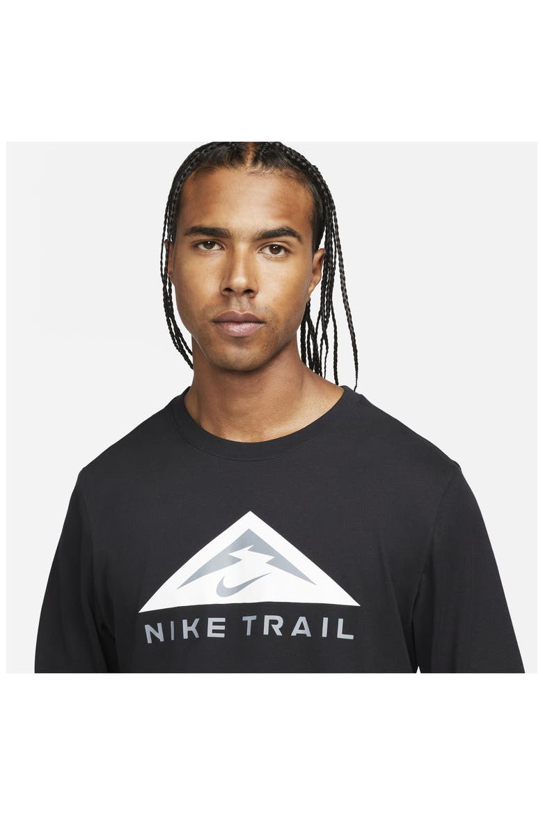 Dri-FIT Long Sleeve Graphic Hiking Tee, Alternate, color, BLACK