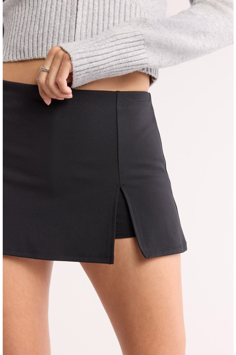 Knit Miniskort, Alternate, color, BLACK