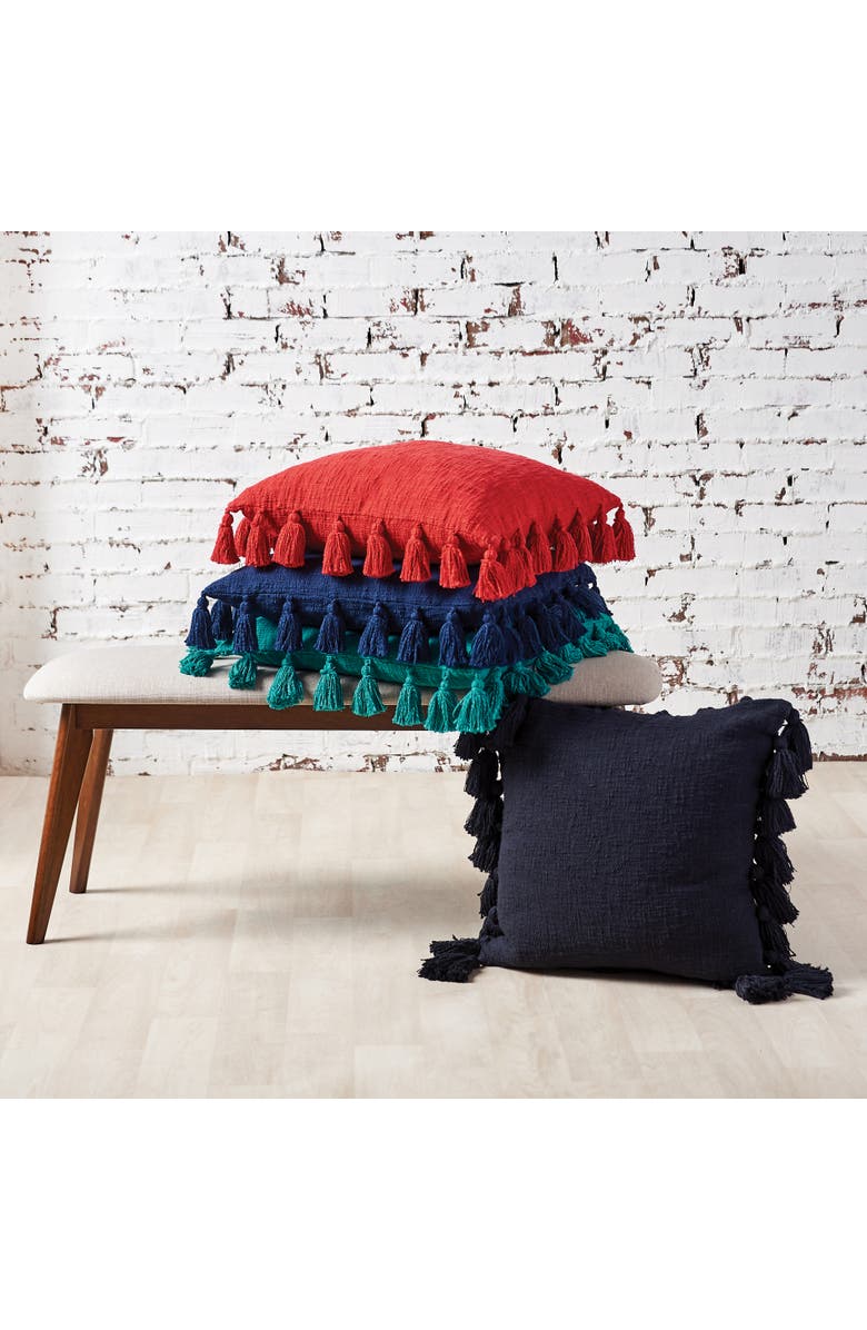 carol & frank Devin Solid Cotton Decorative Throw Pillow, GET, Alternate, color, Black