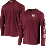 Columbia Men's Columbia Maroon Texas A&M Aggies Terminal Tackle Omni-Shade Raglan Long Sleeve T-Shirt