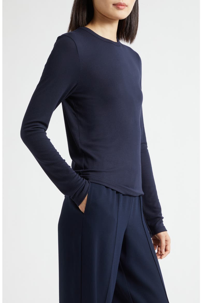 Luxe Long Sleeve Crewneck Top, Alternate, color, TWILIGHT NAVY