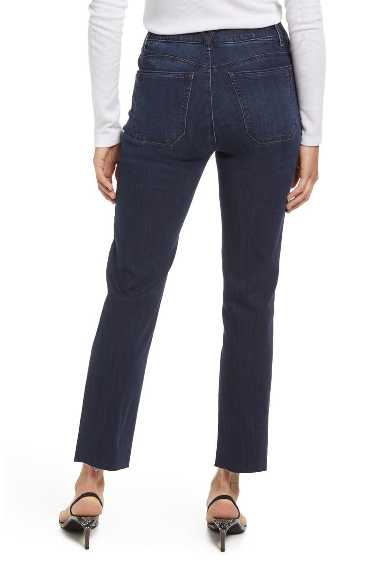 'Ab'Solution Raw Hem Slim Straight Jeans, Alternate, color, INDIGO