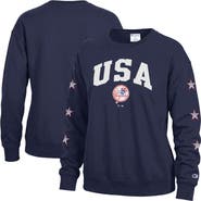 Champion Women's Champion  Navy New York Yankees Americana Fleece Crewneck Sweatshirt