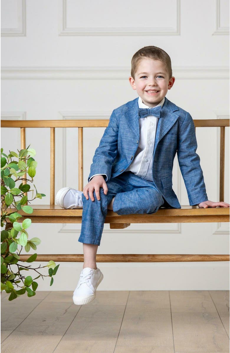 Hope & Henry Boys' Organic Chambray Suit Pant, Toddler, Alternate, color, Blue Chambray